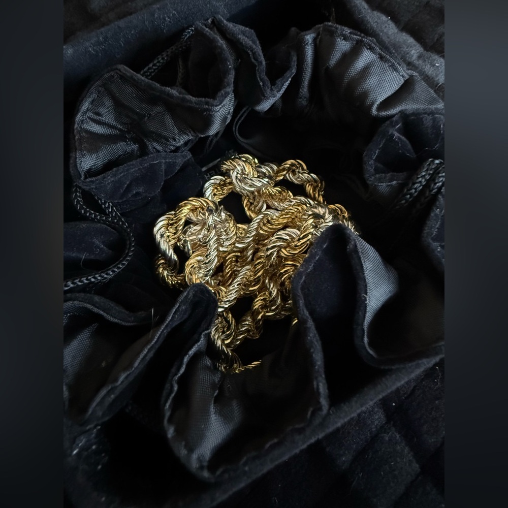 Italian 925 Sterling Silver Two-Tone Rope Necklace - Picture 7 of 7